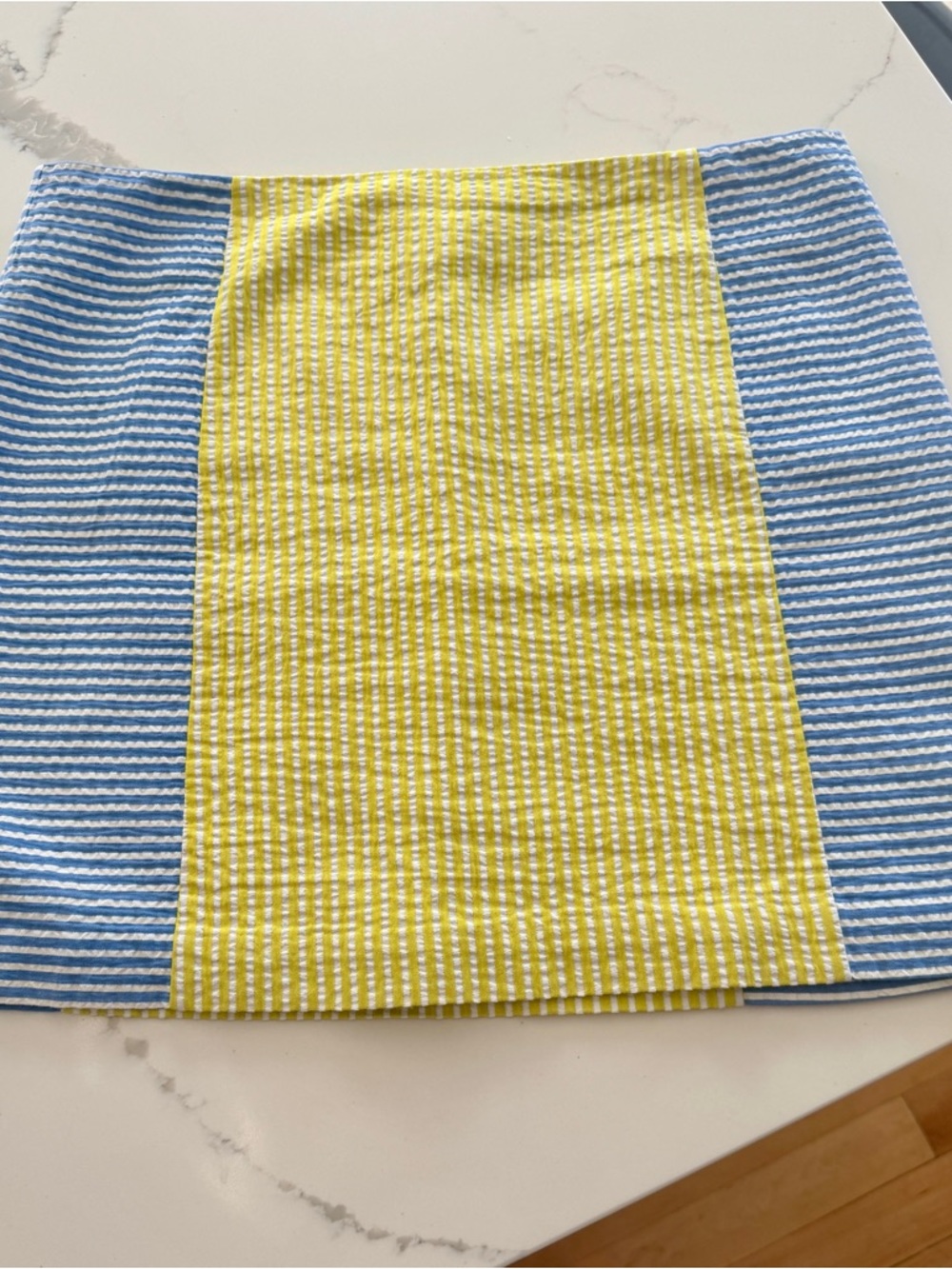 Vineyard Vines Yellow and Blue Striped Panel Mini Skirt